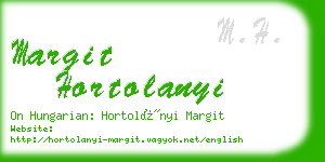 margit hortolanyi business card